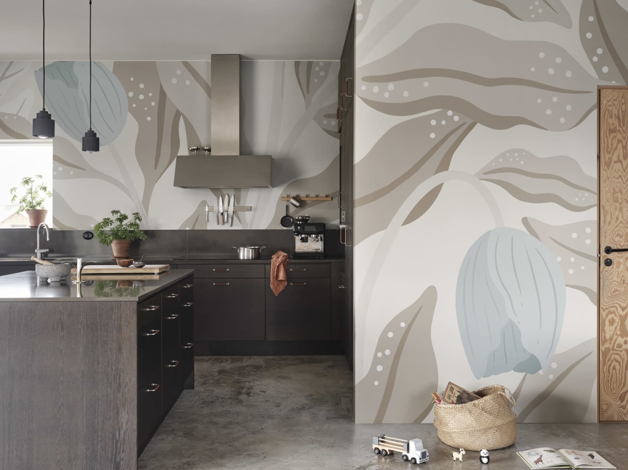 Fototapet, Cool Flora, Beige & Blue, Rebel Walls - 3