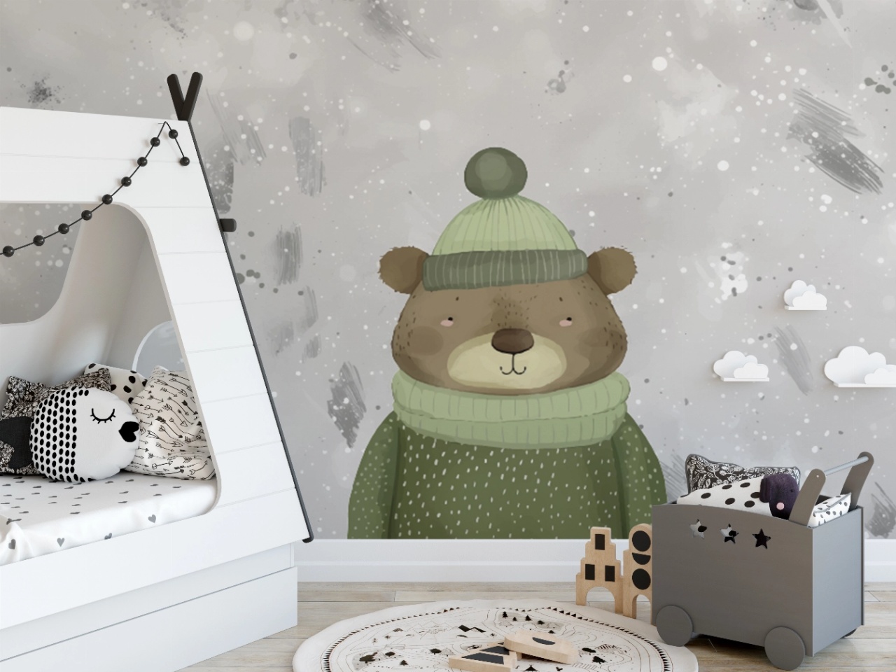 Fototapet copii, Winter bear 002 - Img 1