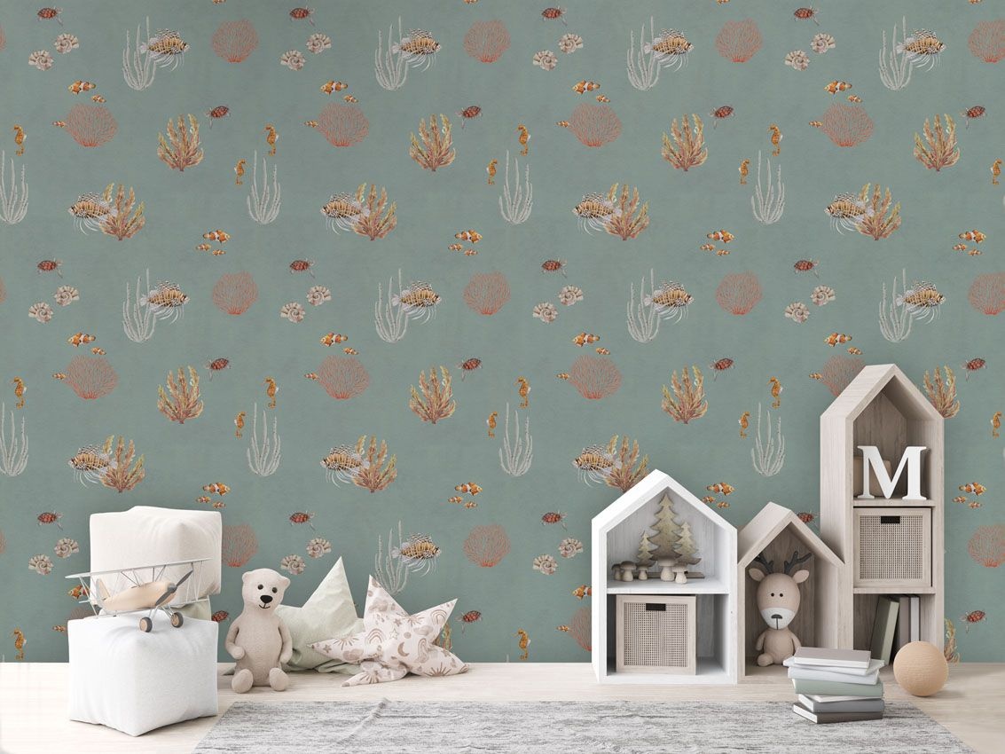 Fototapet Coral Garden - Blue, Kikki Belle - 4