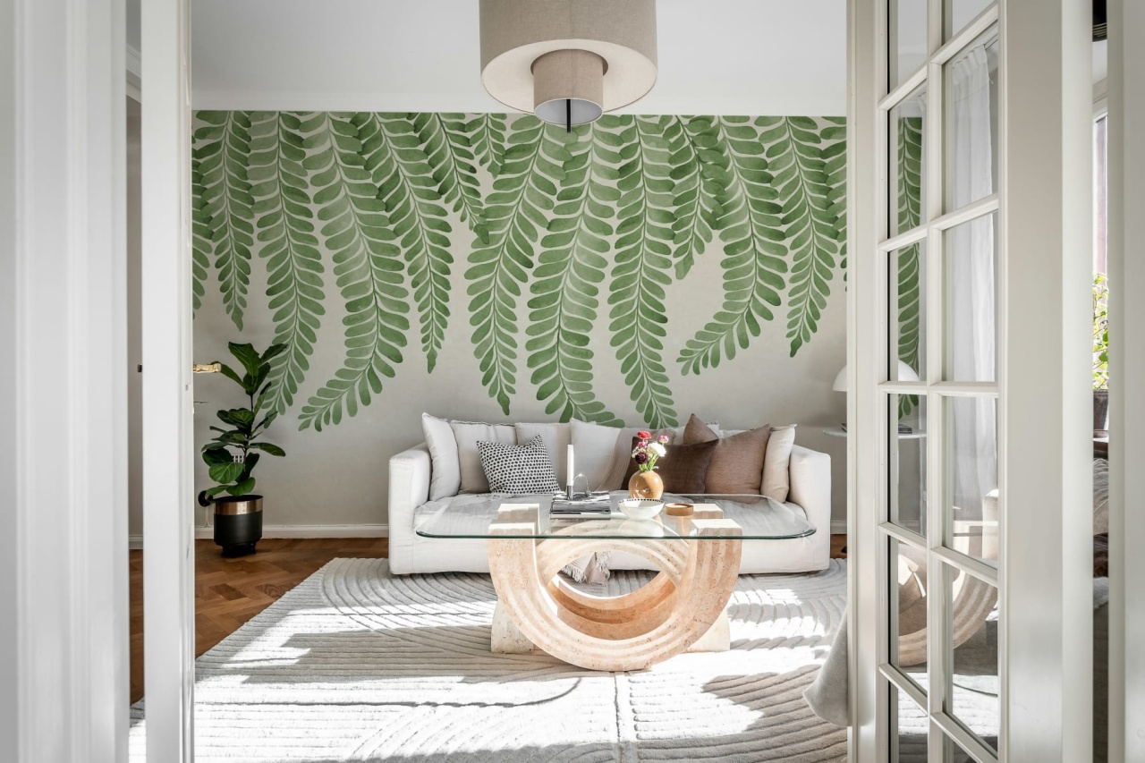 Fototapet, Dangling Fern, Green, Rebel Walls