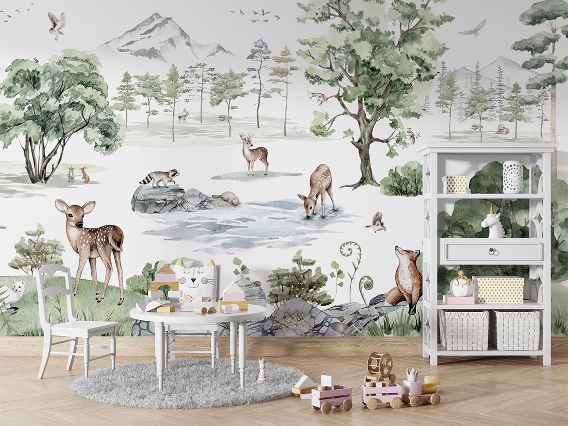Fototapet Deer Forest - Winter, Kikki Belle - 4