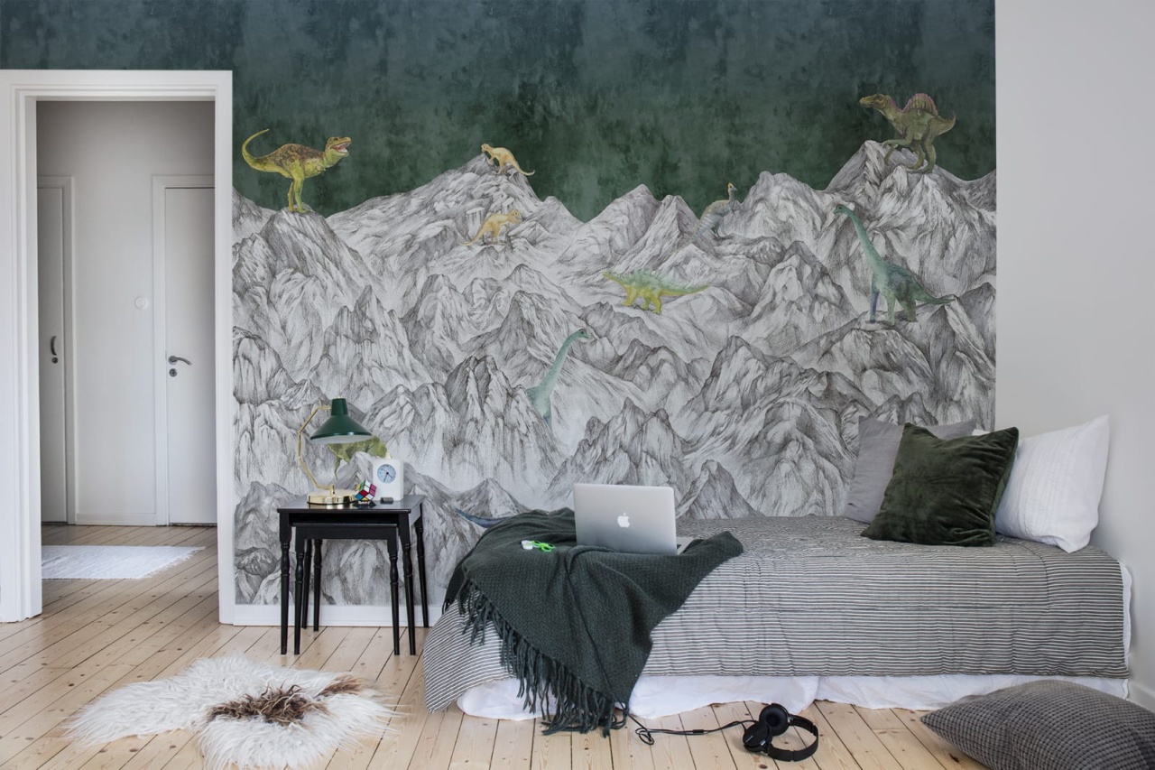 Fototapet, Dinosaur Mountain, Nightfall, Rebel Walls