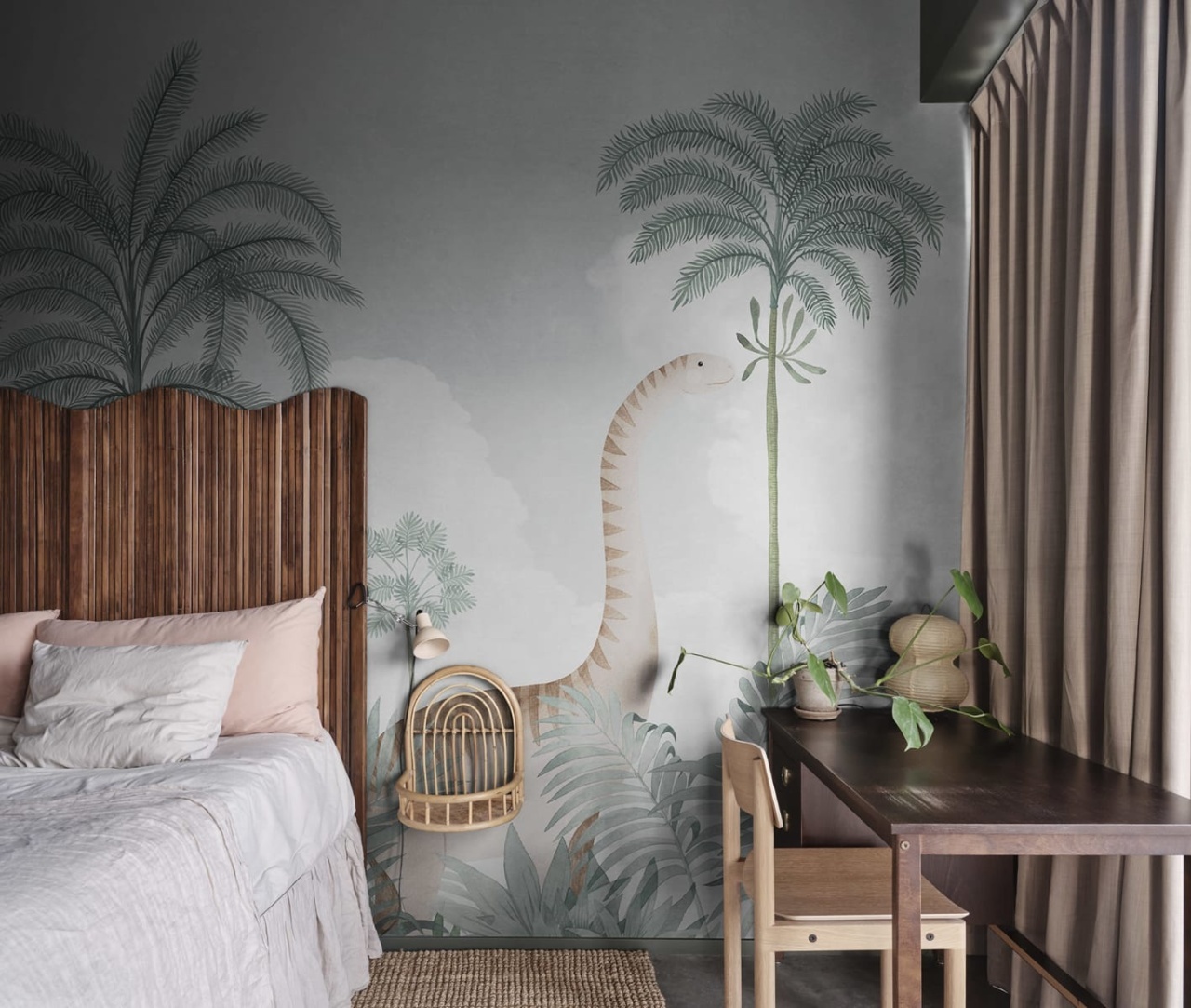 Fototapet, Dinosaur World, Gray, Rebel Walls
