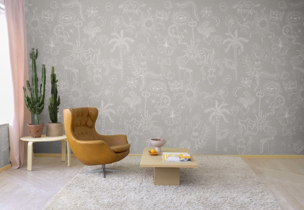 Fototapet, Doodle, Beige, Rebel Walls - 3