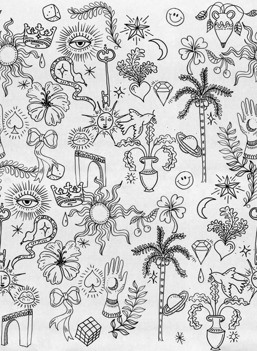 Fototapet, Doodle, White, Rebel Walls - 2