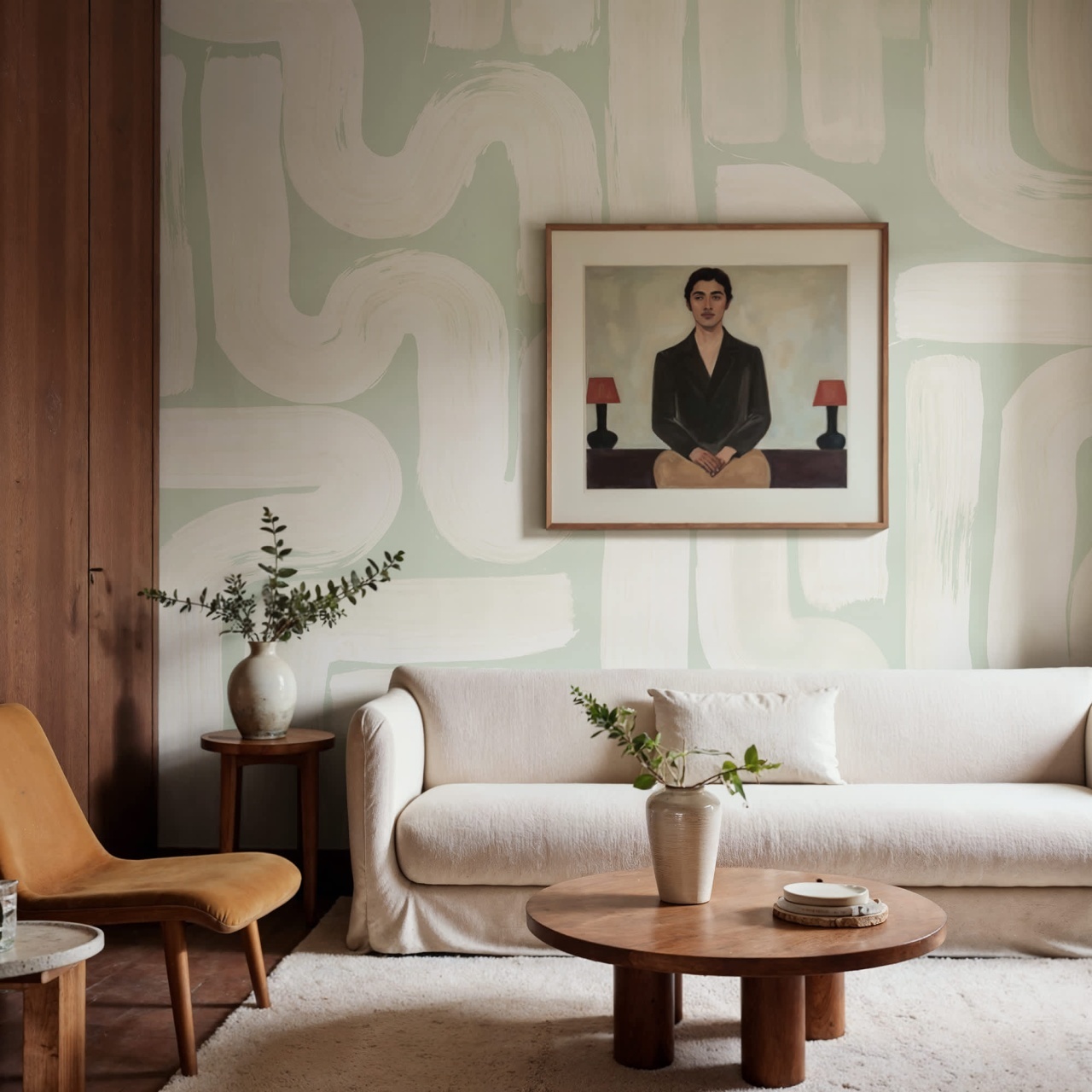 Fototapet, Drape Brush, Green, Rebel Walls - 3