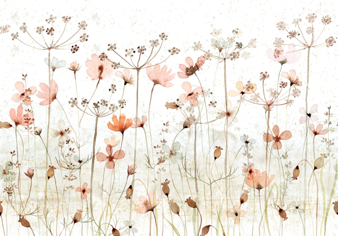 Fototapet, Dreamy Meadow, Red, Rebel Walls - 2