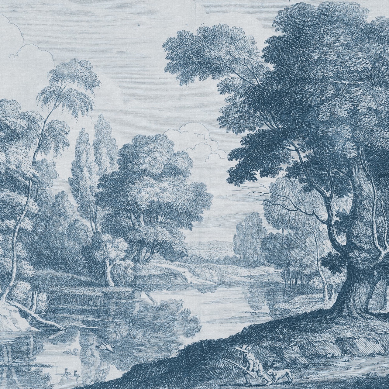 Fototapet, Etching Park, Blue, Rebel Walls - 2