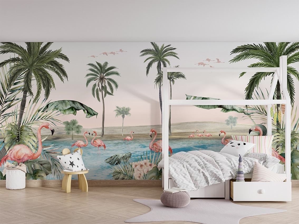 Fototapet Flamingo Oasis, Kikki Belle - 3