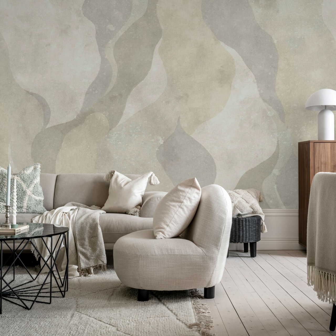 Fototapet, Flowing Forms, Beige, Rebel Walls - 3