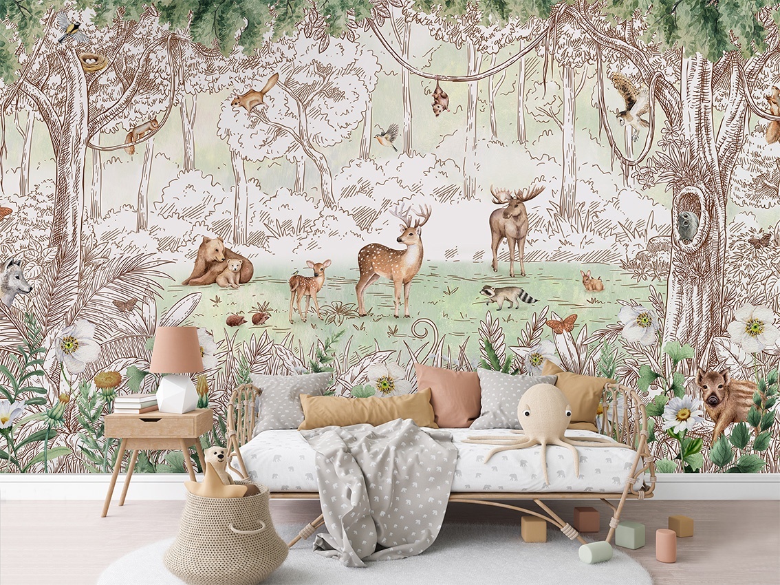 Fototapet Forest Friends - Spring, Kikki Belle - 4