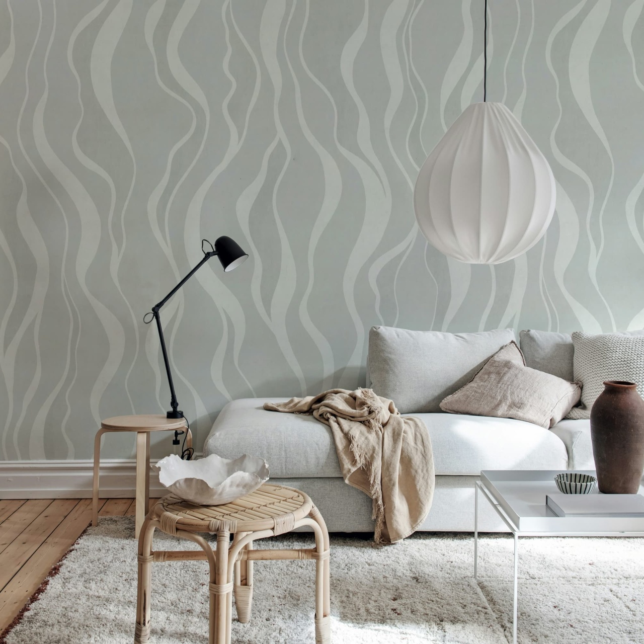 Fototapet, Gentle Lines, Blue, Rebel Walls - 3