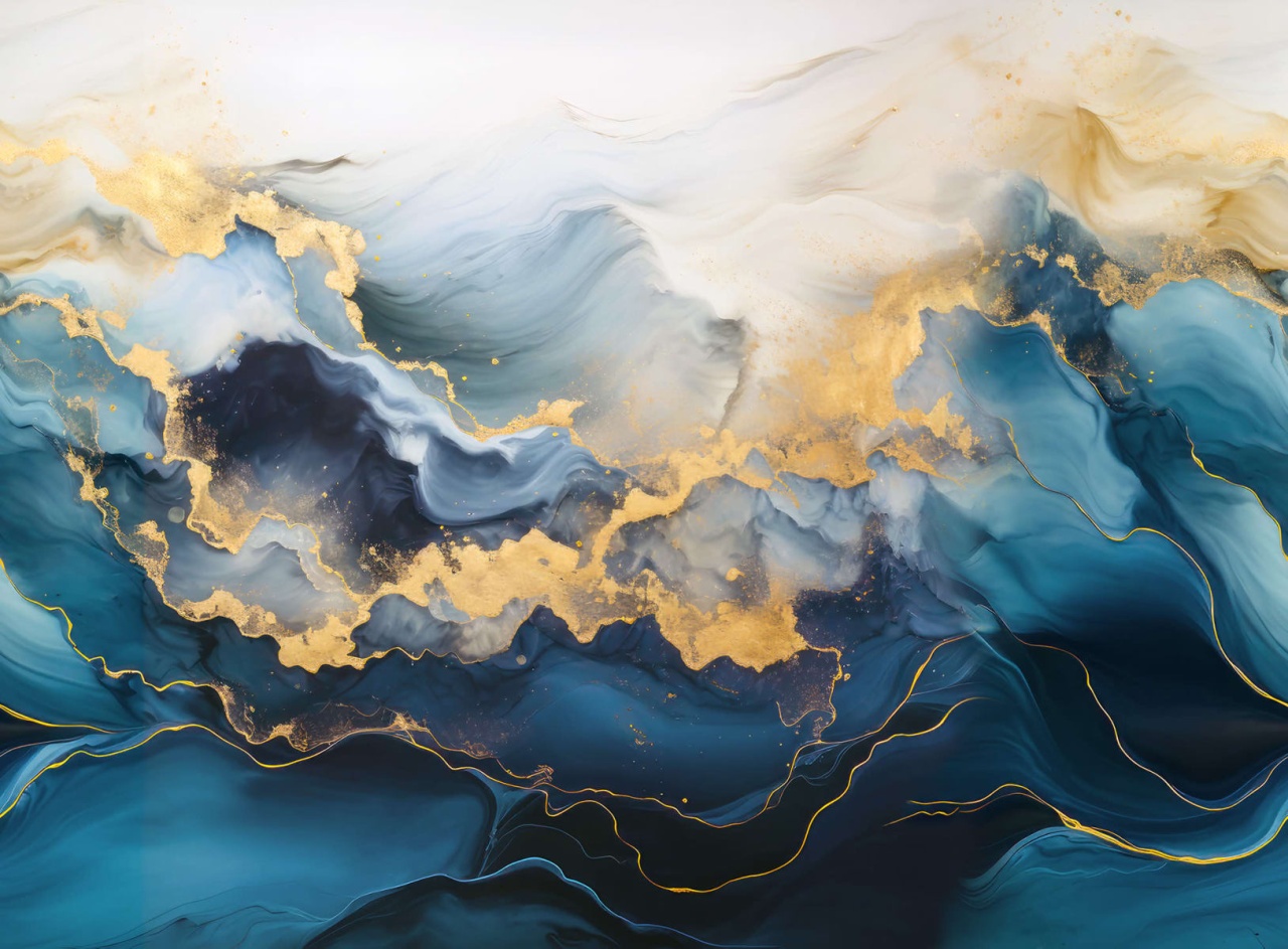 Fototapet, Gold Stream, Blue, Rebel Walls - 2