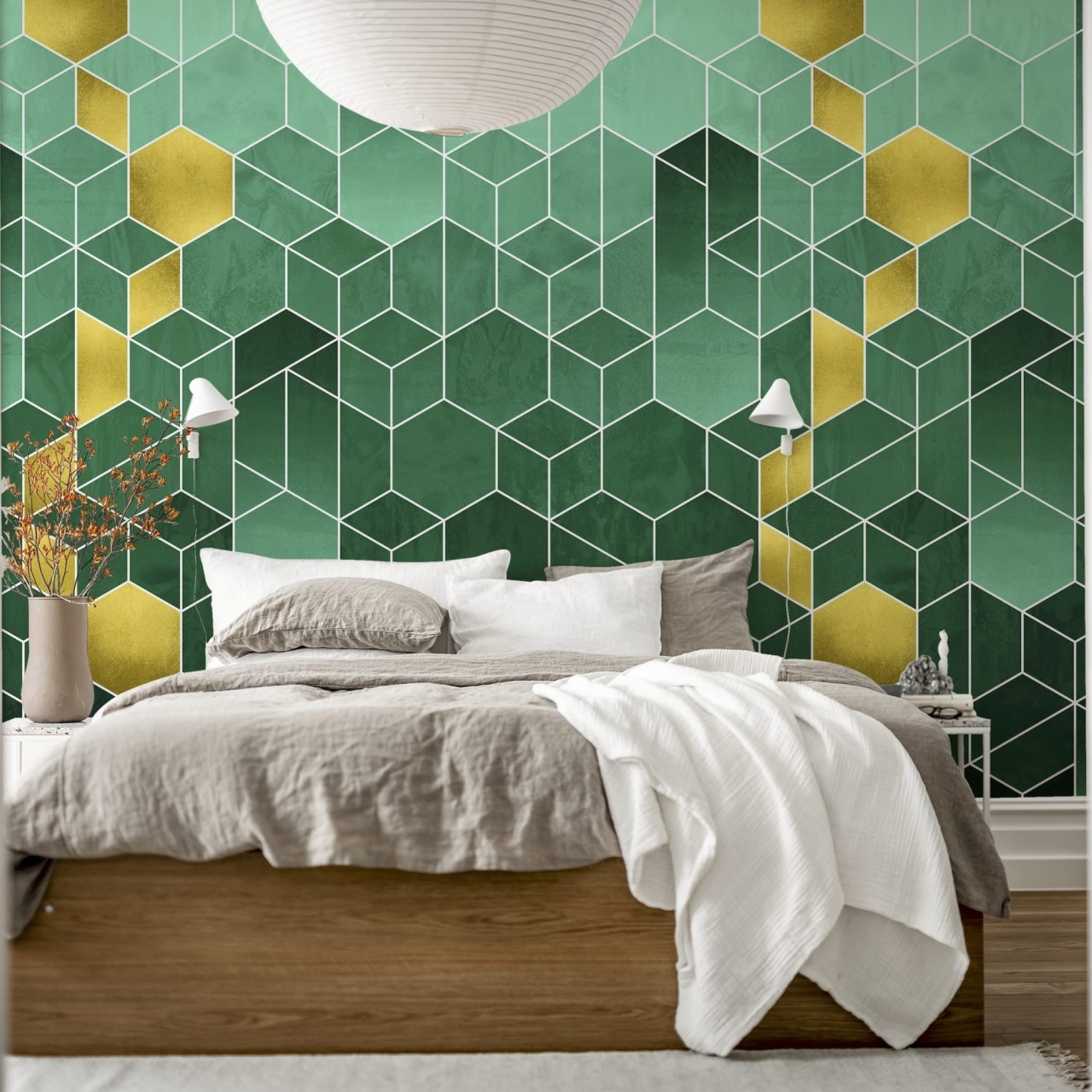 Fototapet, Gradient Geometry, Emerald, Rebel Walls