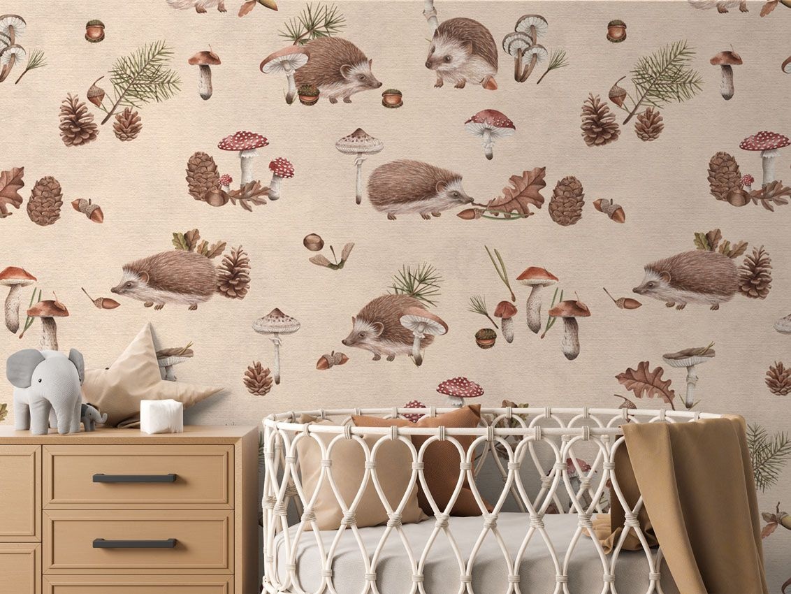 Fototapet Happy Hedgehog - Beige, Kikki Belle - 5