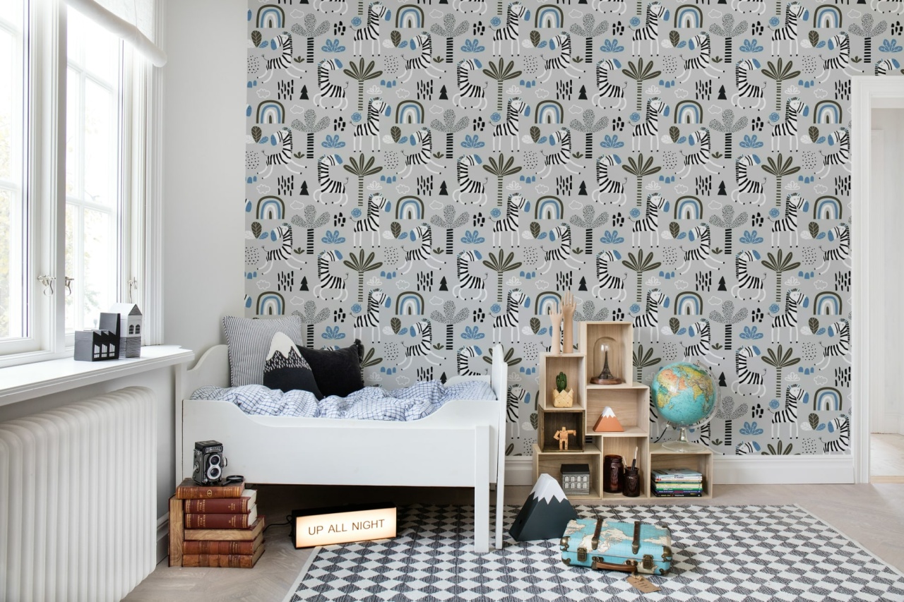 Fototapet, Happy Zebra, Blue, Rebel Walls - 3