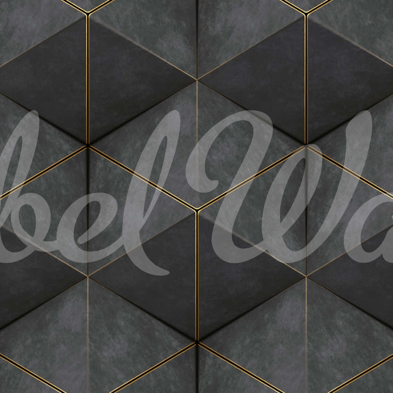 Fototapet, Hexagon Cube, Black, Rebel Walls - 2
