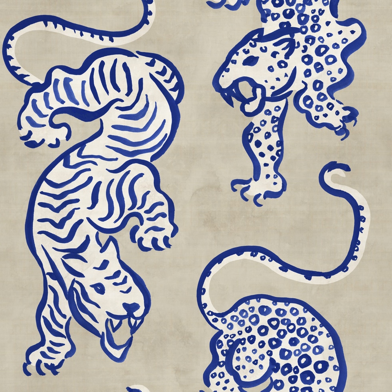 Fototapet, Ink Tiger, Blue, Rebel Walls - 2