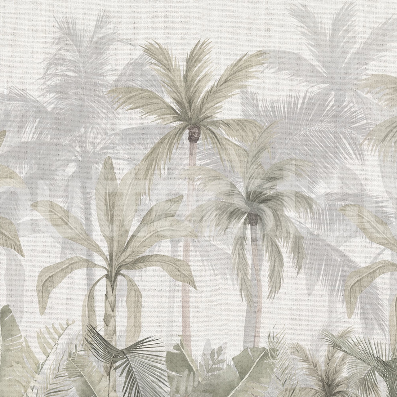 Fototapet, Jungle Canvas, Soft Green, Rebel Walls - 2
