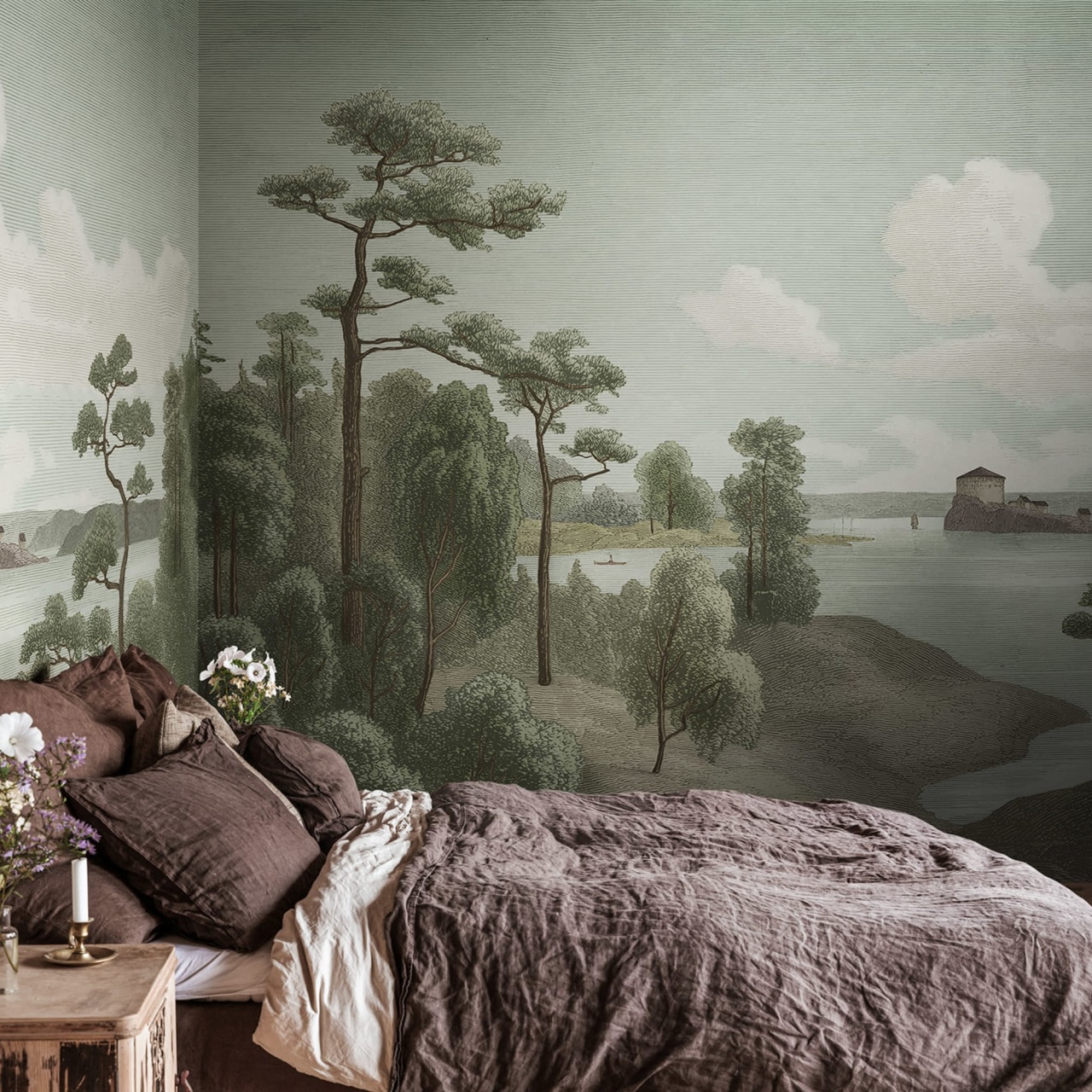 Fototapet, Lake View, Green, Rebel Walls