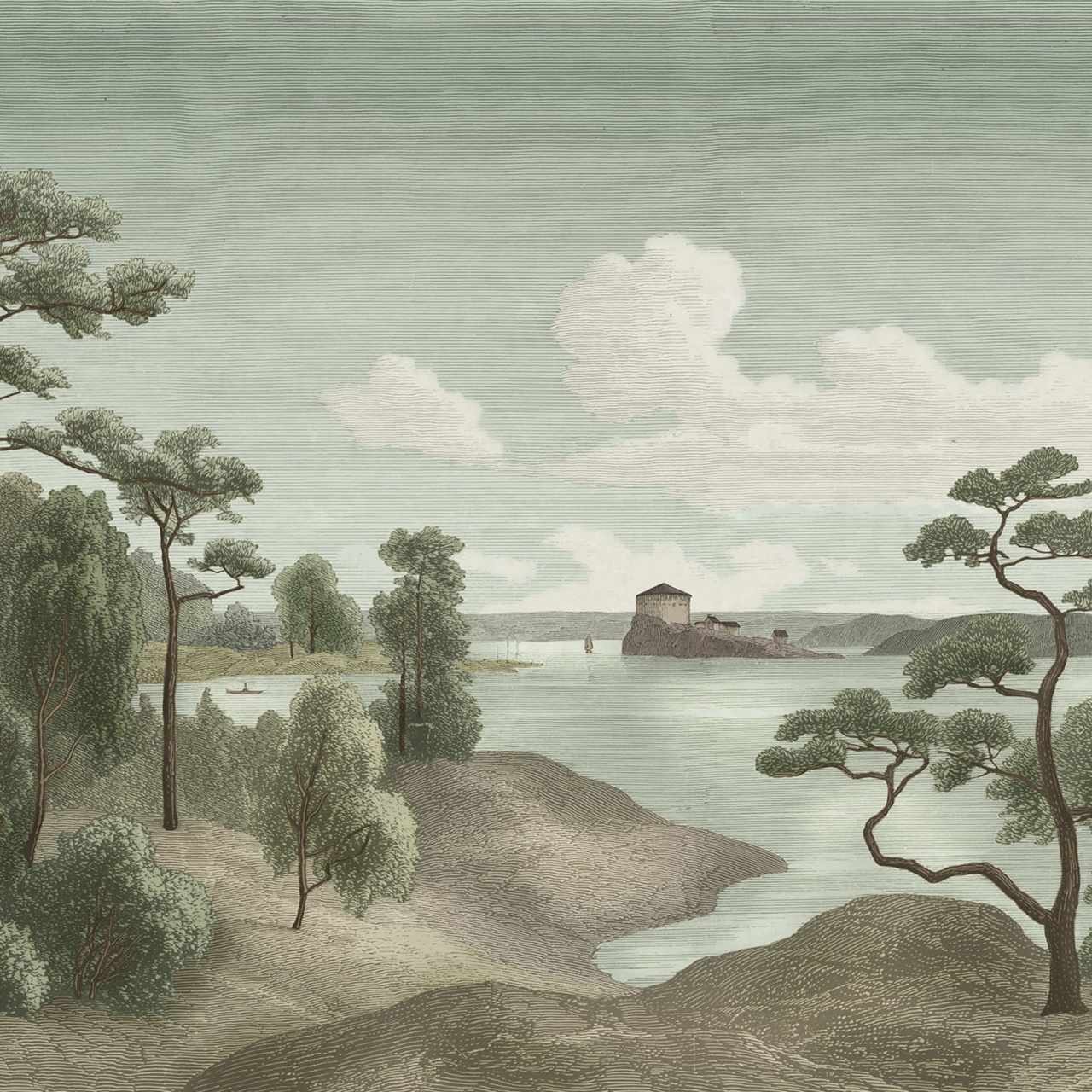 Fototapet, Lake View, Green, Rebel Walls - 2
