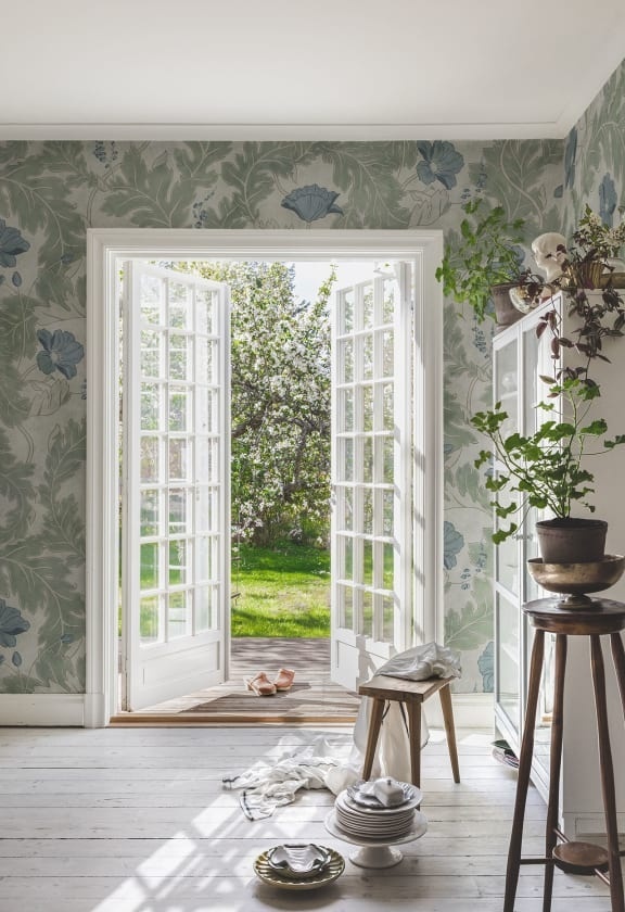 Fototapet lavabil, Poppy Garden Green, Sandberg