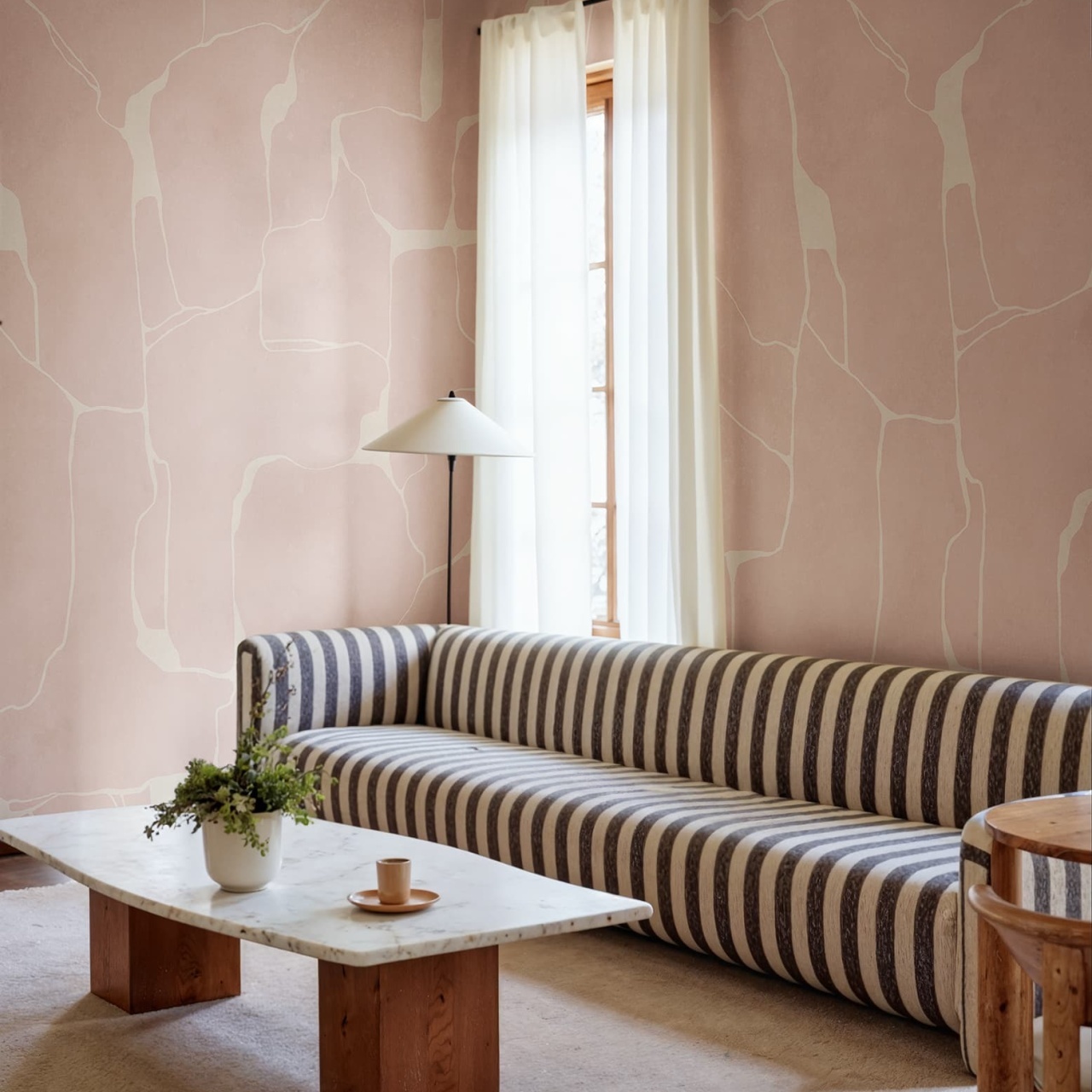 Fototapet, Linear Flow, Pink, Rebel Walls