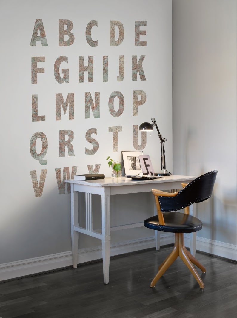 Fototapet, Map Alphabet, Rebel Walls