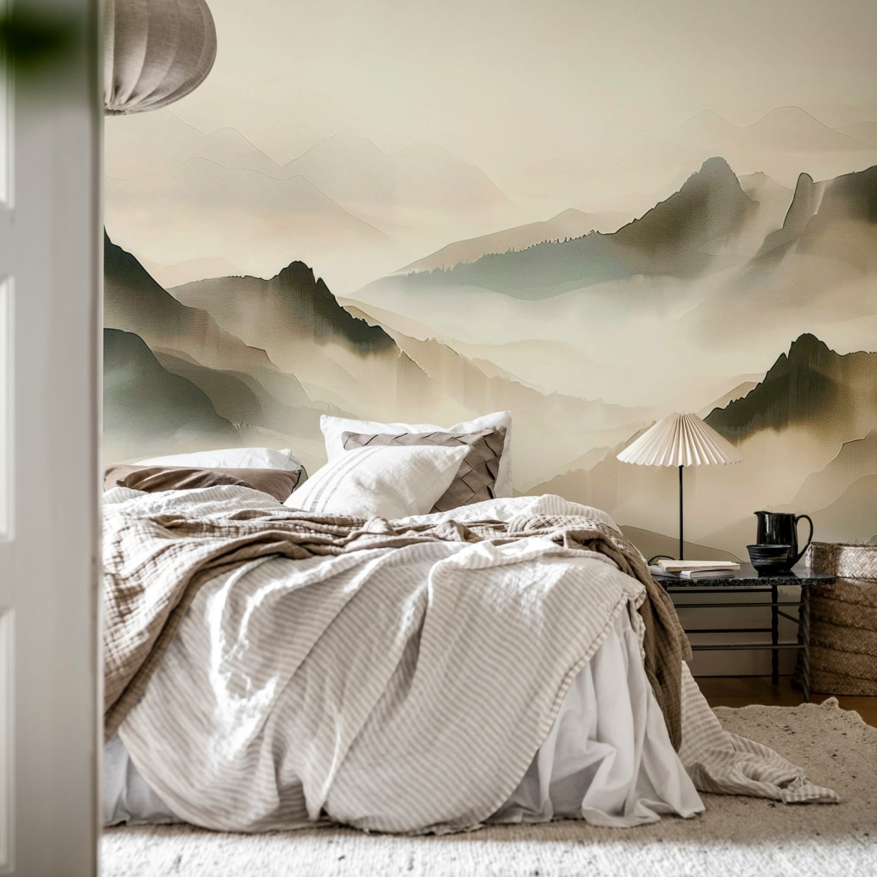 Fototapet, Misty Mountain, Beige, Rebel Walls — imaginea 3