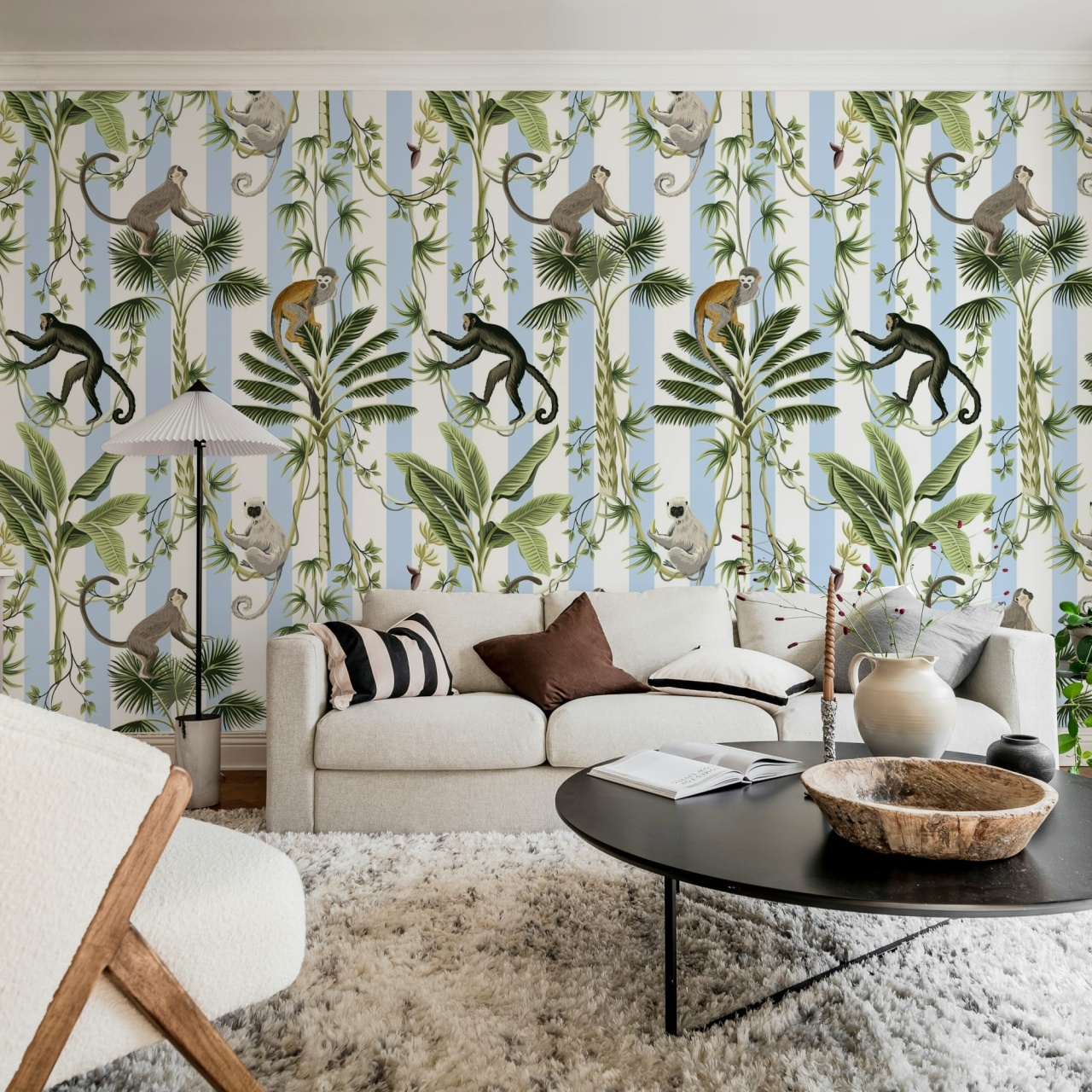 Fototapet, Monkey Stripes, Blue, Rebel Walls - 3