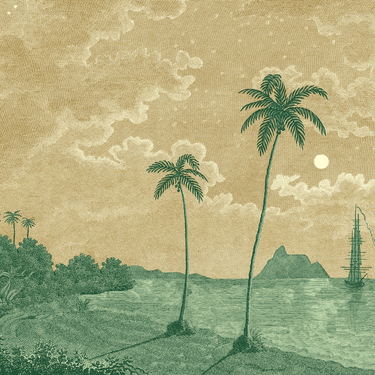 Fototapet, Palm Beach, Yellow, Rebel Walls - 2
