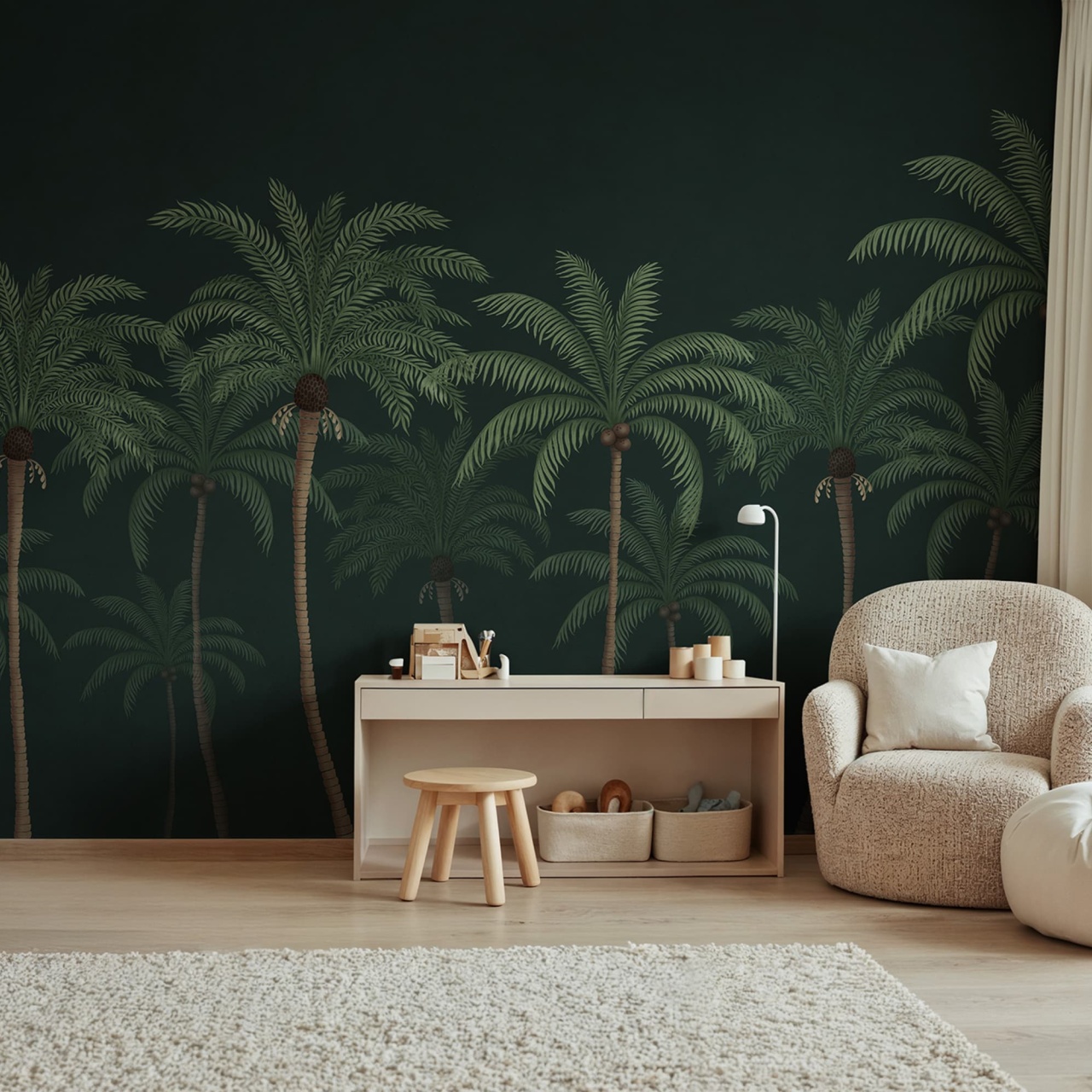 Fototapet, Palm Parade, Black, Rebel Walls - 3