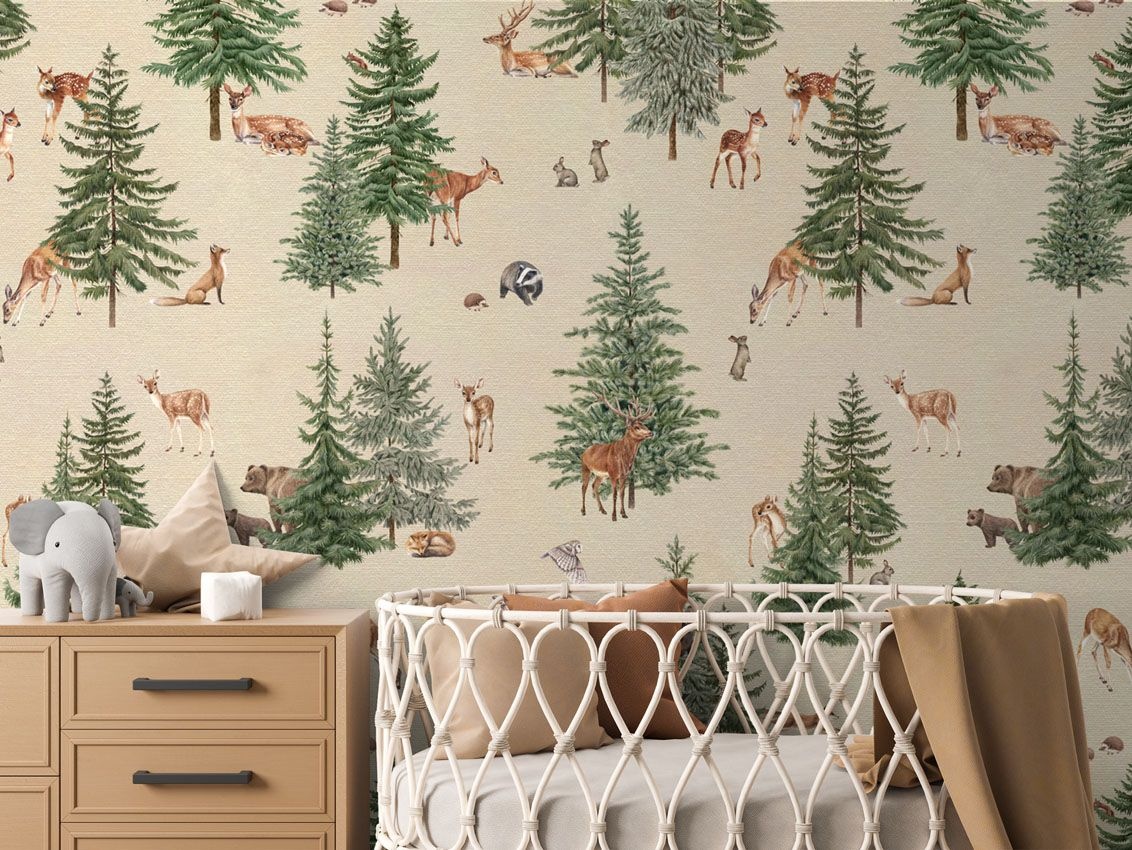 Fototapet Pine Forest - Sand, Kikki Belle - 5