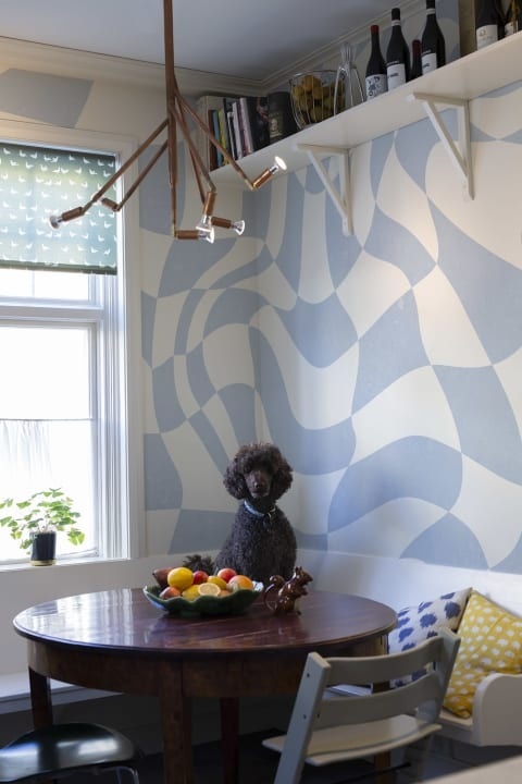 Fototapet, Psychedelic Chess, Blue, Rebel Walls