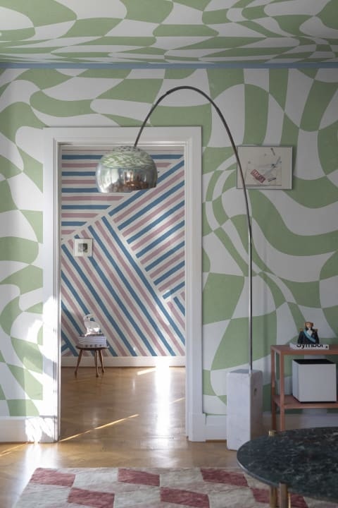 Fototapet, Psychedelic Chess, Green, Rebel Walls - 3