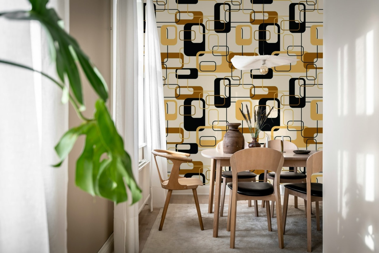 Fototapet, Retro Squares, Brown, Rebel Walls - 3