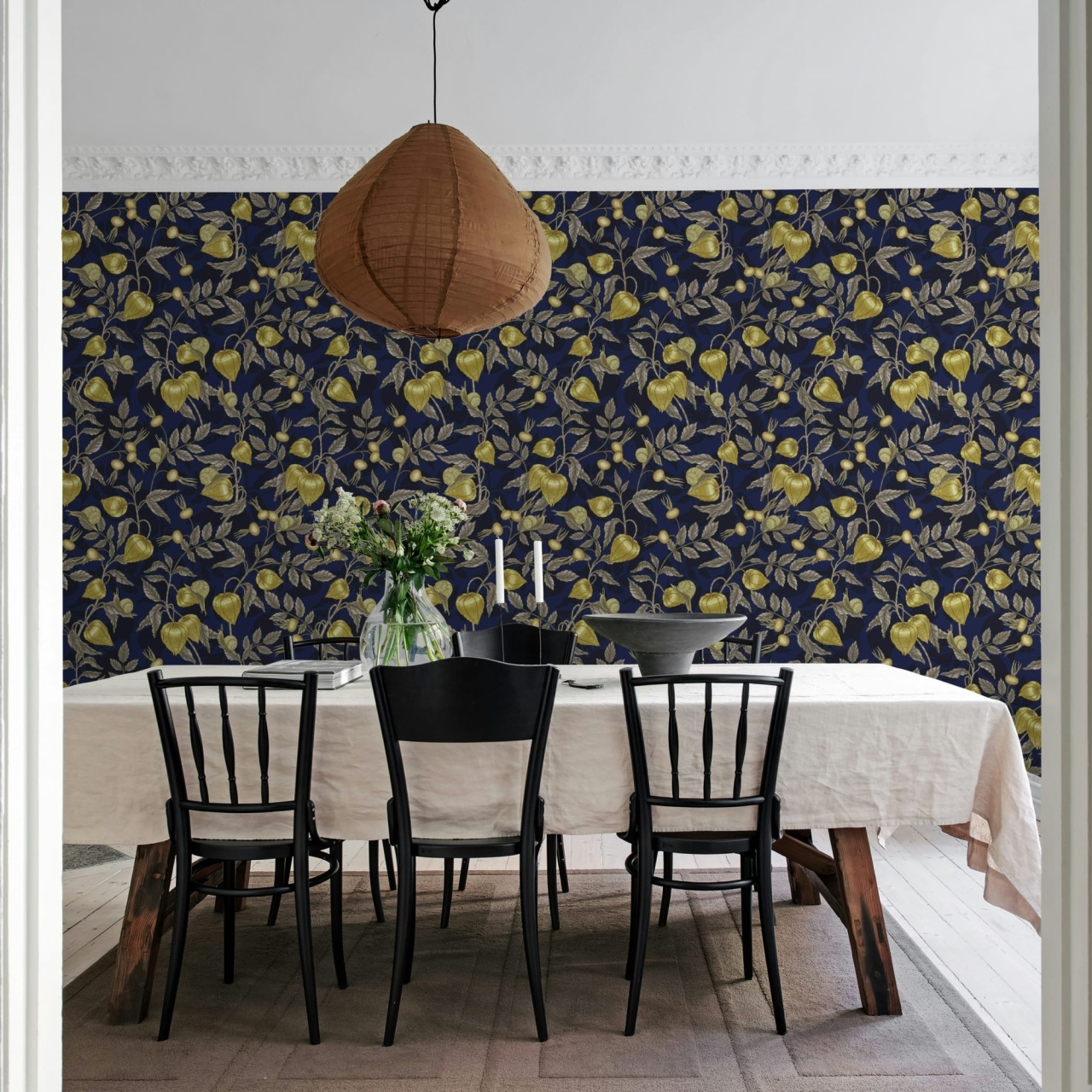 Fototapet, Rose Hip Garden, Blue, Rebel Walls