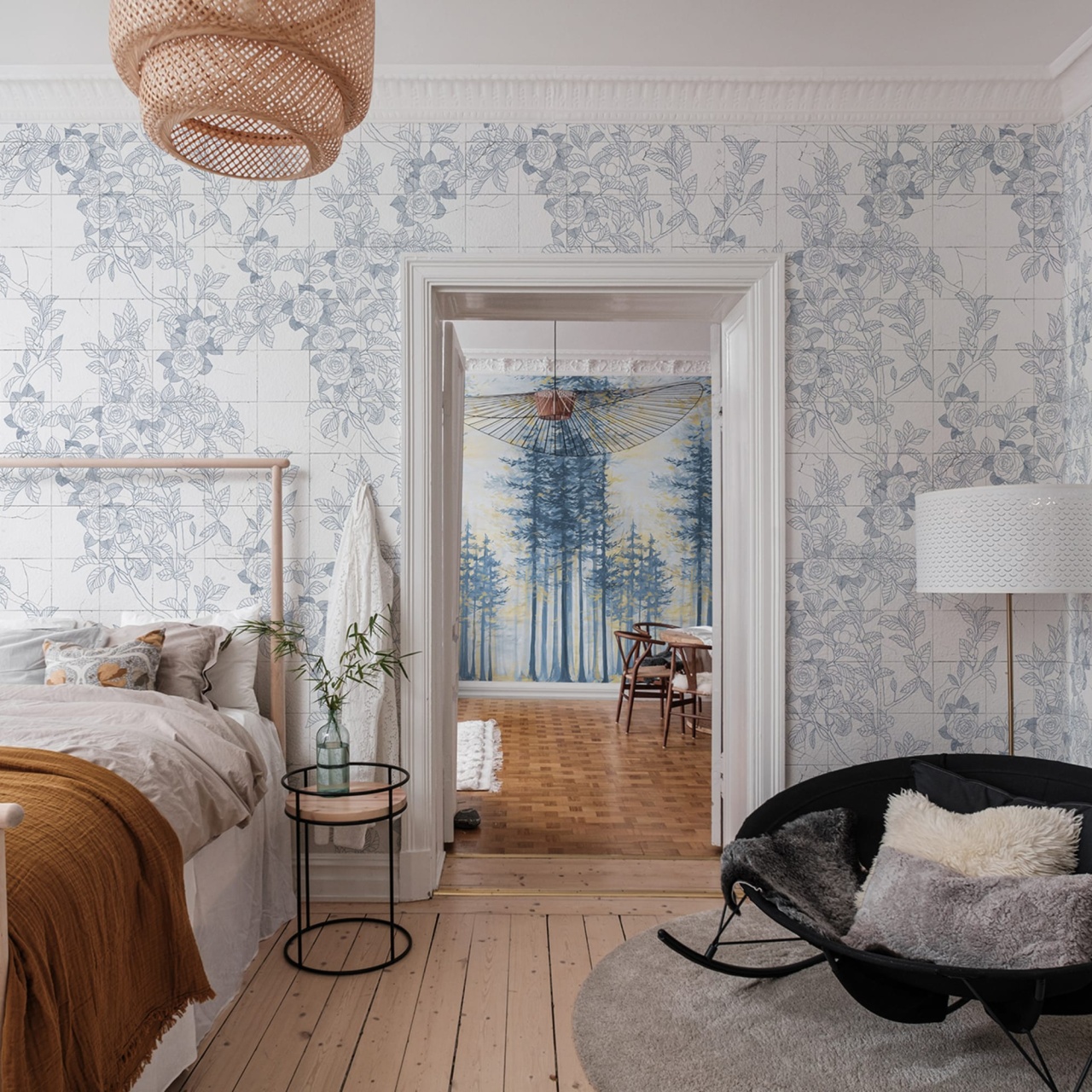Fototapet, Rose Tiles, Blue, Rebel Walls - 3