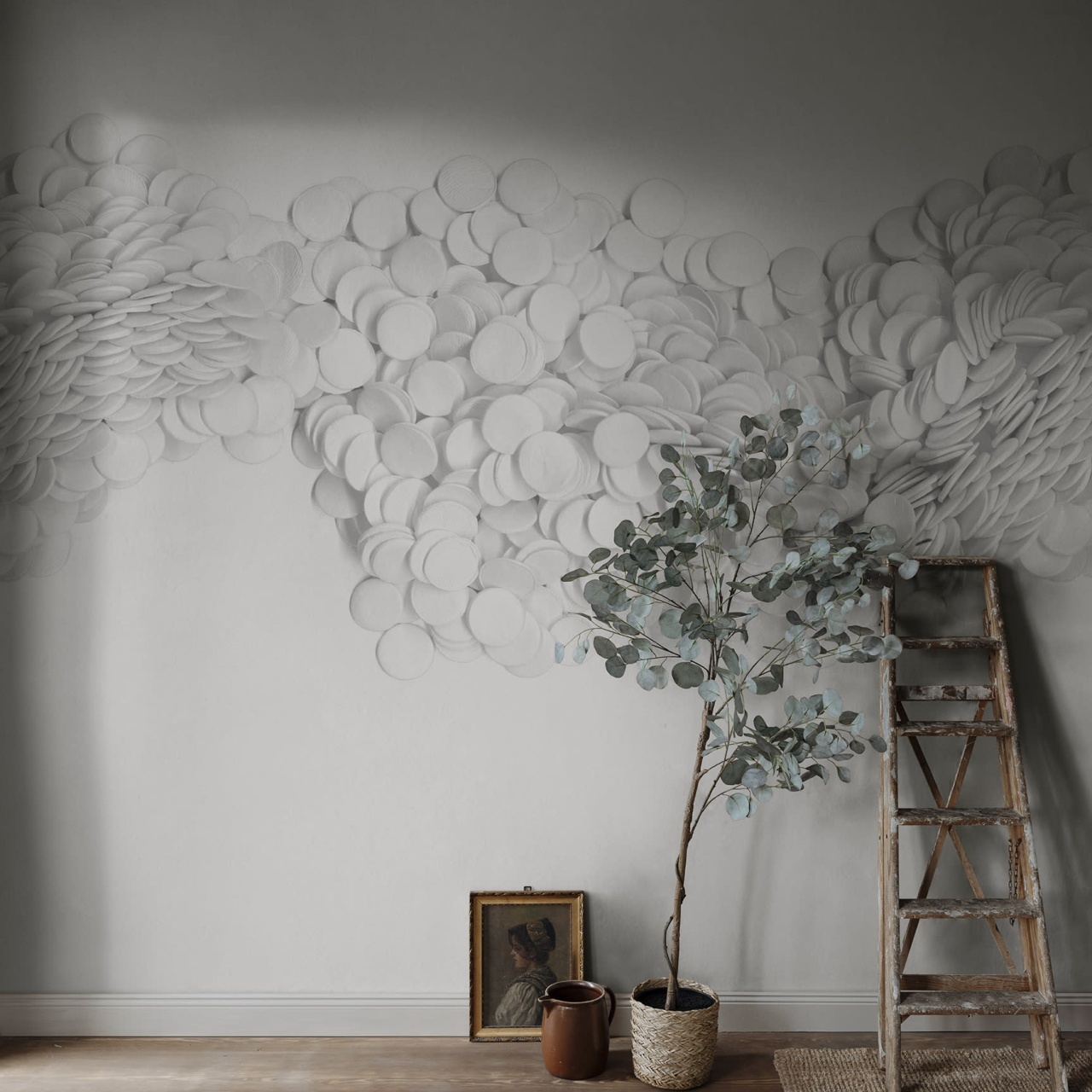 Fototapet, Scattered Dots, White, Rebel Walls - 3