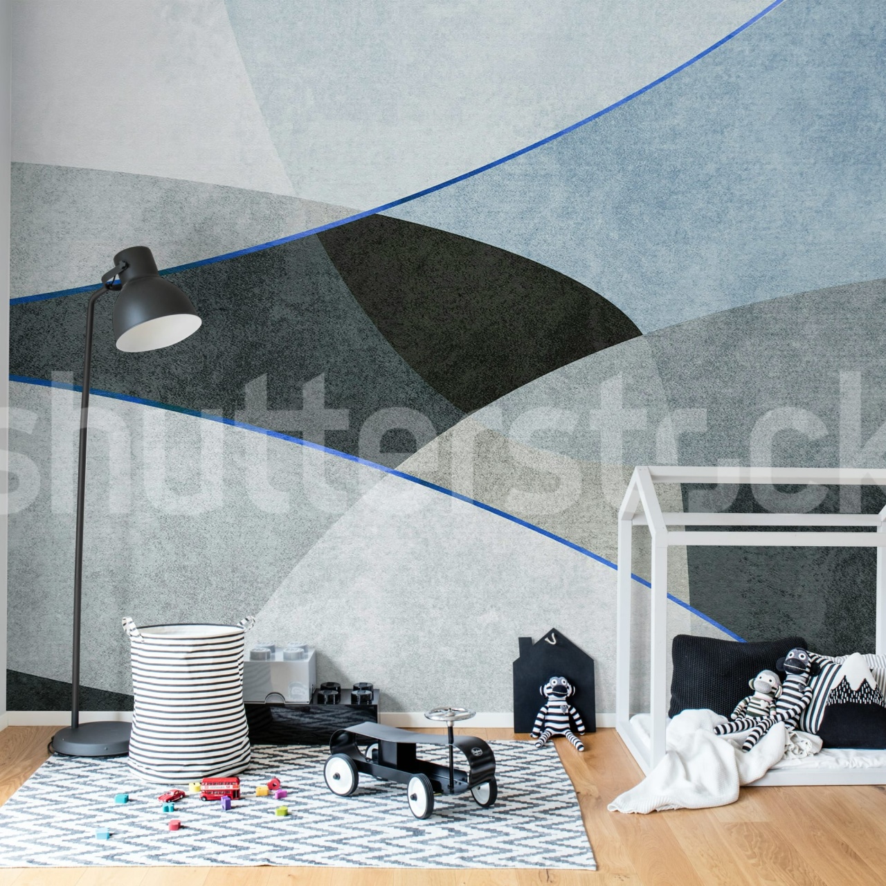 Fototapet, Shapes and Forms, Blue, Rebel Walls