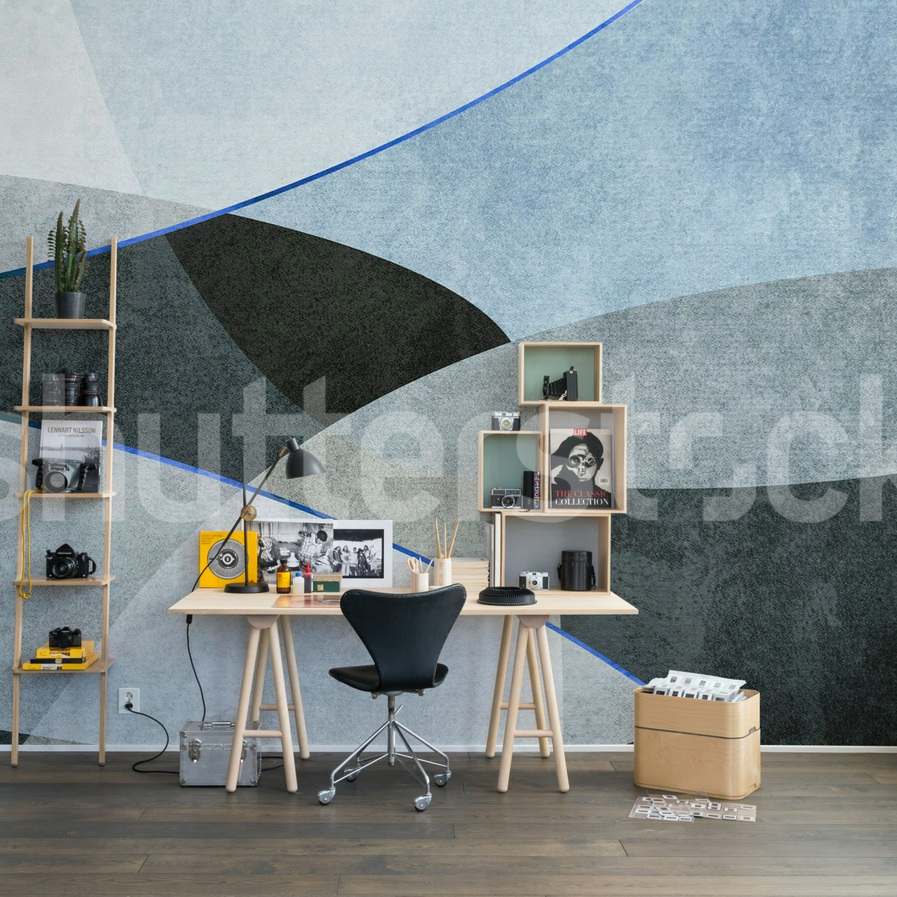 Fototapet, Shapes and Forms, Blue, Rebel Walls - 3