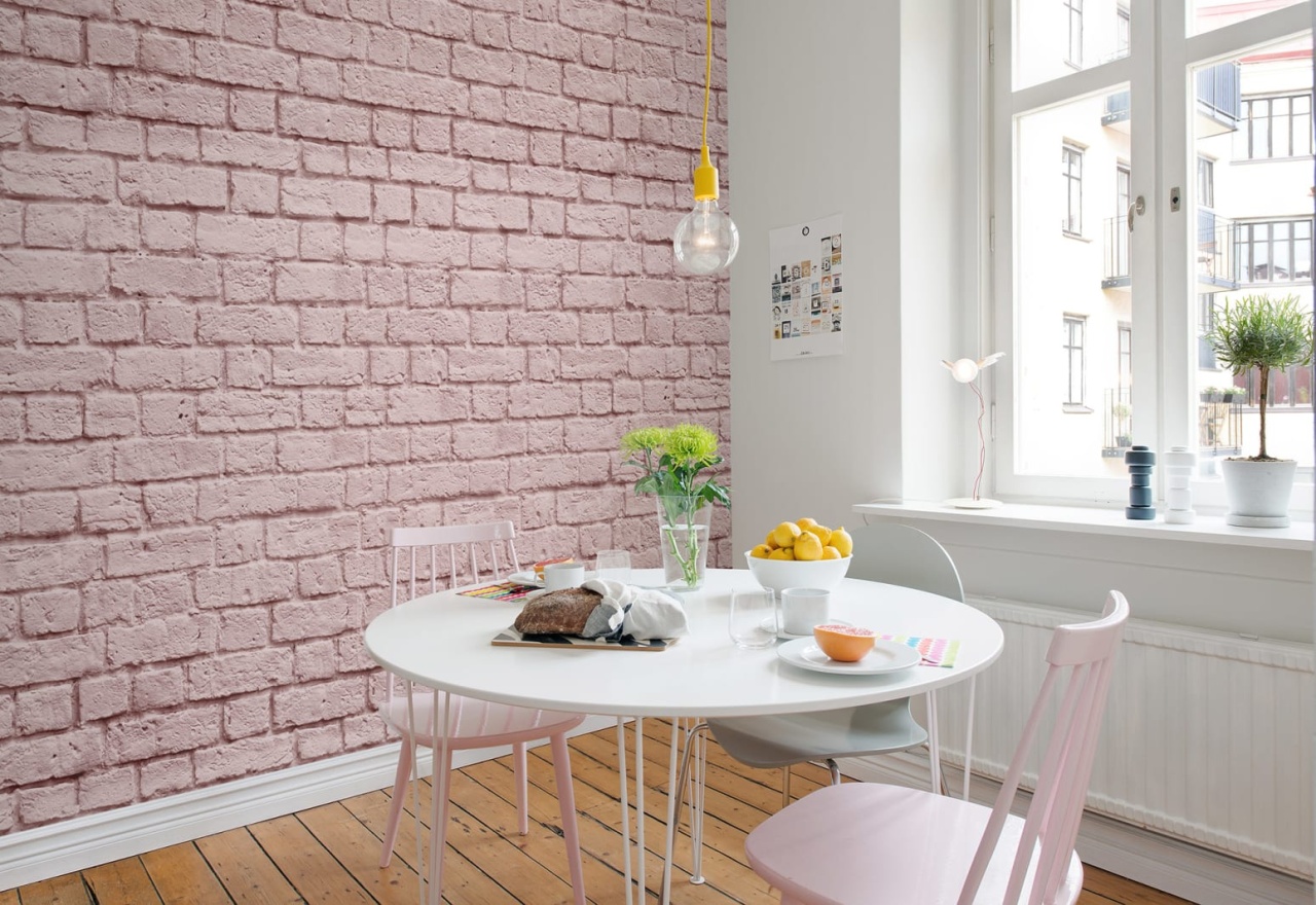 Fototapet, Soft Bricks, Pink, Rebel Walls