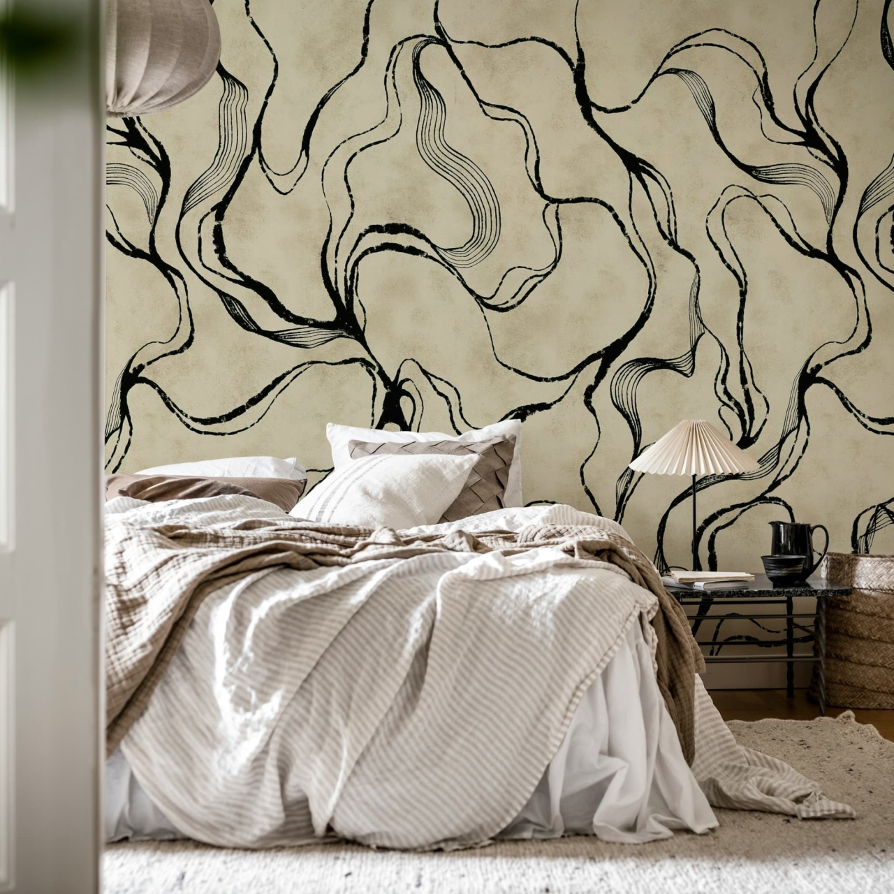 Fototapet, Soft Curve, Black, Rebel Walls