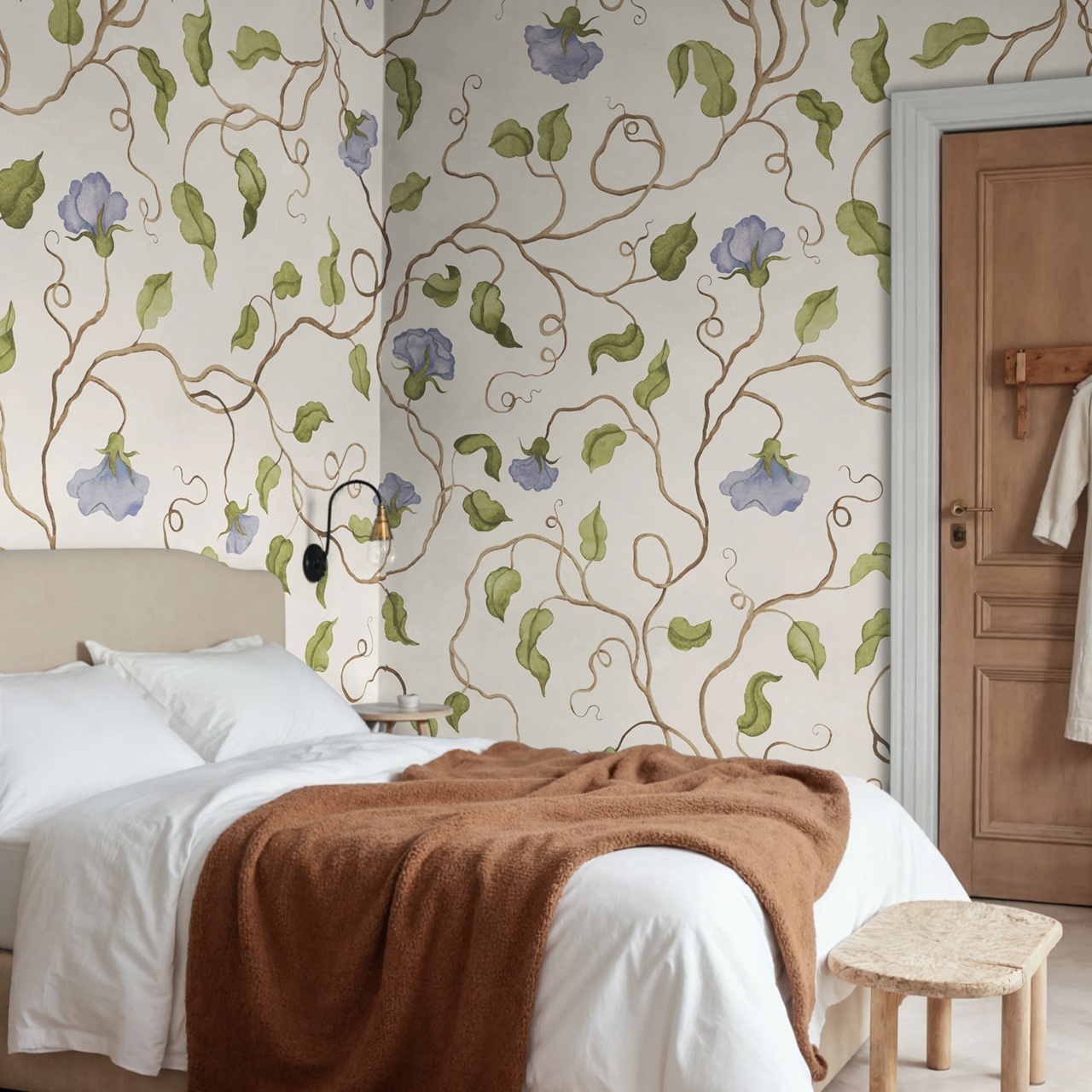 Fototapet, Soft Vines, Blue, Rebel Walls