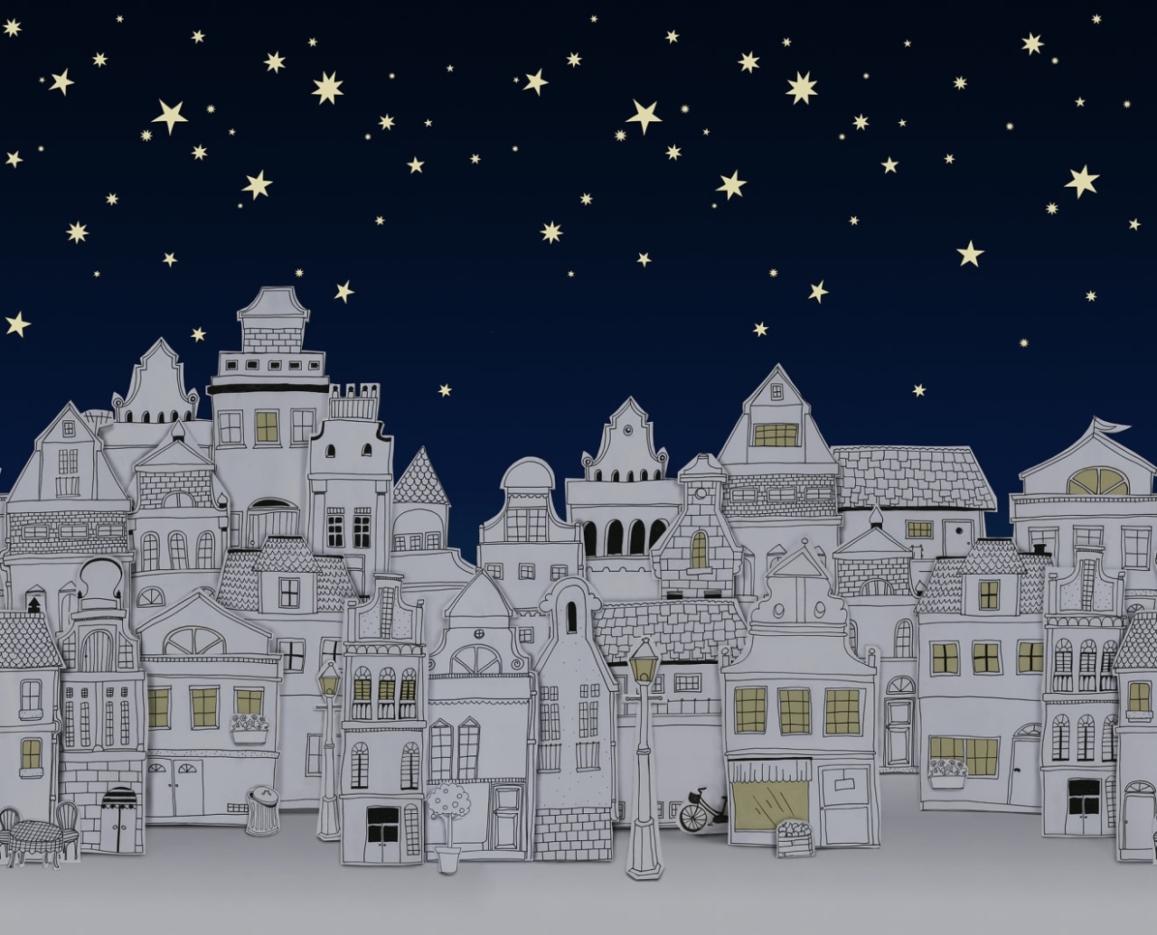 Fototapet, Star Town, Night, Rebel Walls - 2