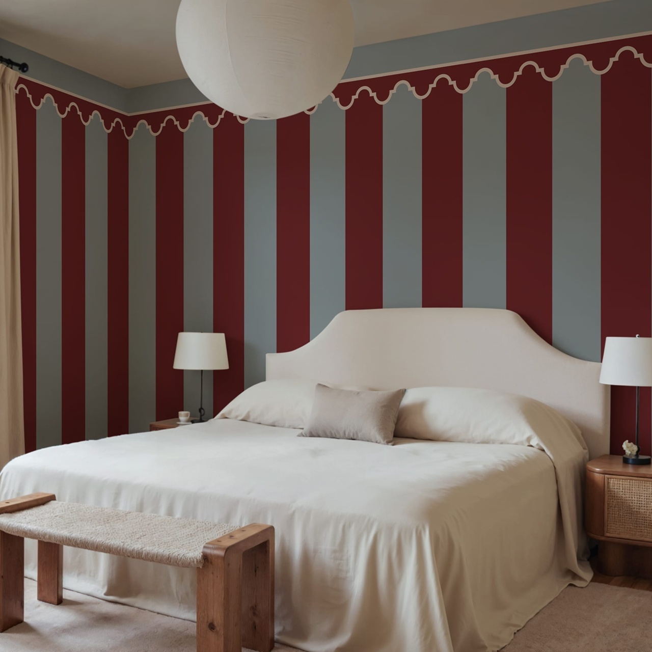 Fototapet, Stripe Chateau, Red, Rebel Walls