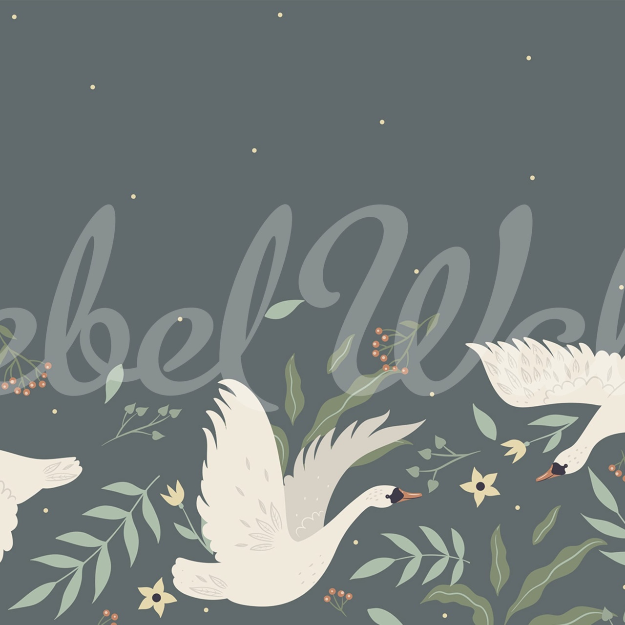 Fototapet, Swan Bloom, Spring, Rebel Walls - 2