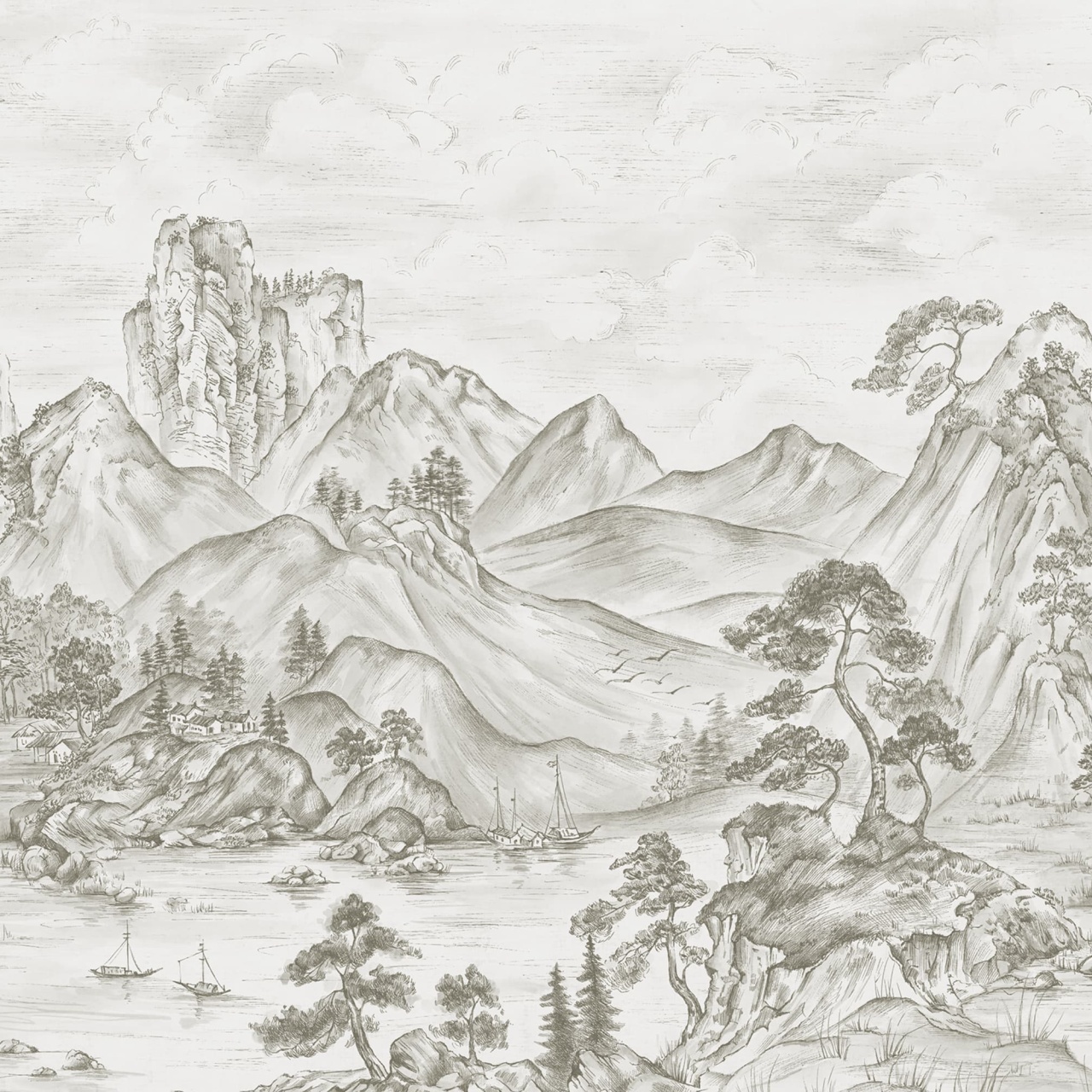 Fototapet, Timeless Pines, Gray, Rebel Walls - 2