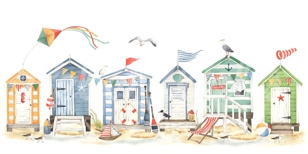 Fototapet, Tiny Beach Houses, Multi, Rebel Walls - 2