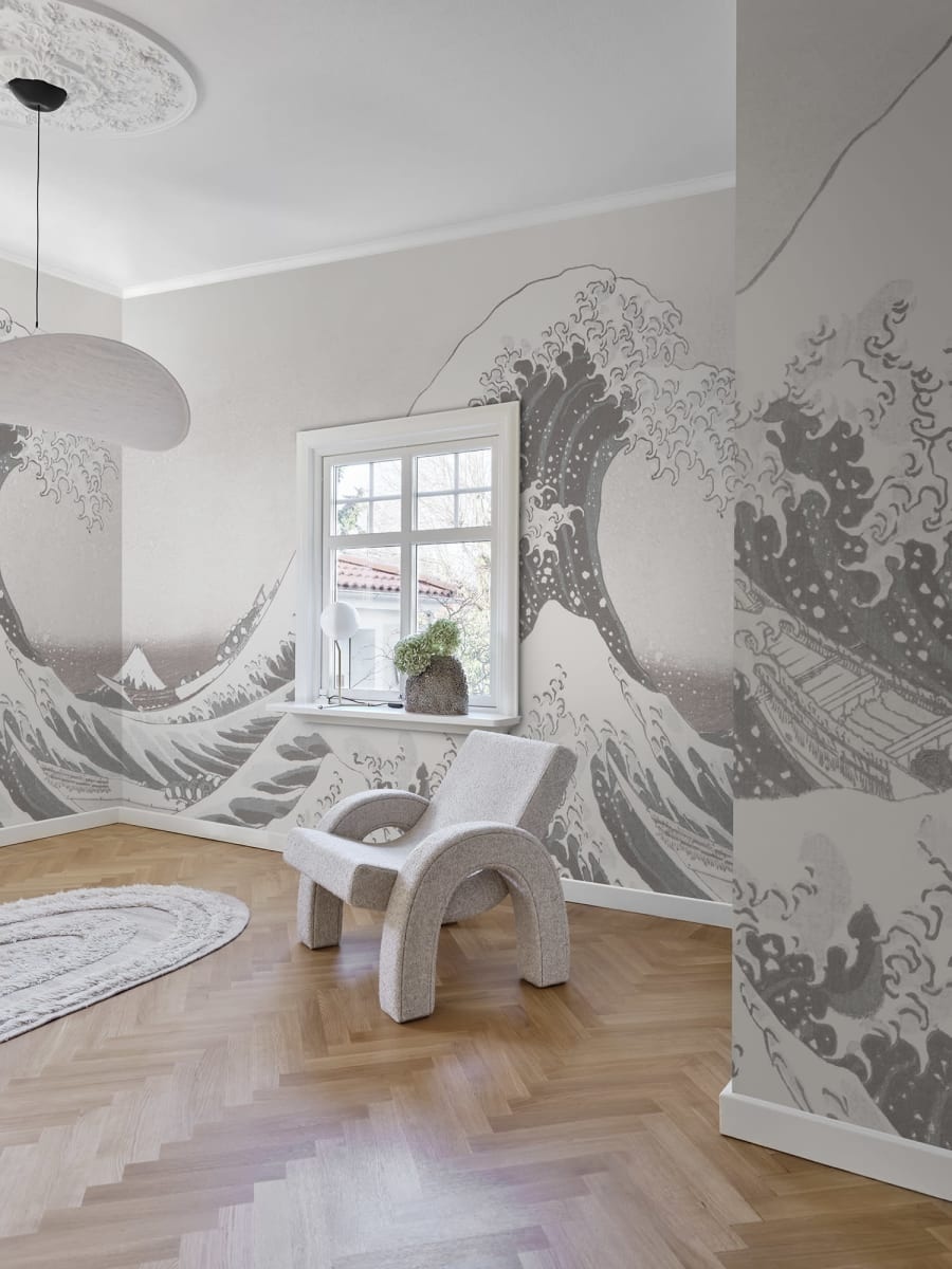 Fototapet, Under the Wave off Kanagawa, White, Rebel Walls